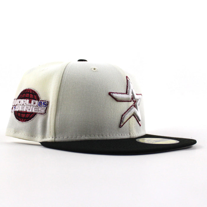 Houston Astros 2005 World Series New Era 59Fifty Fitted Hat (Chrome White Black Gray Under Brim)