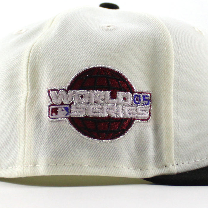 Houston Astros 2005 World Series New Era 59Fifty Fitted Hat (Chrome White Black Gray Under Brim)