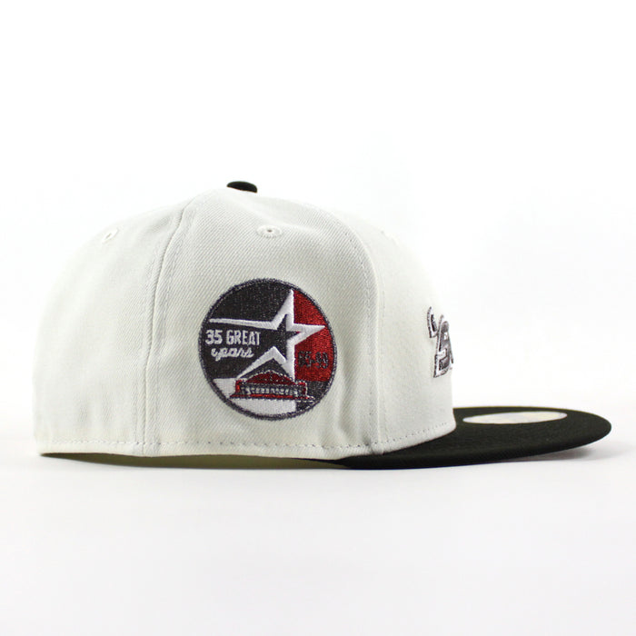 Houston Astros 35 Great Years New Era 59Fifty Fitted Hat (Chrome White Black Gray Under Brim)