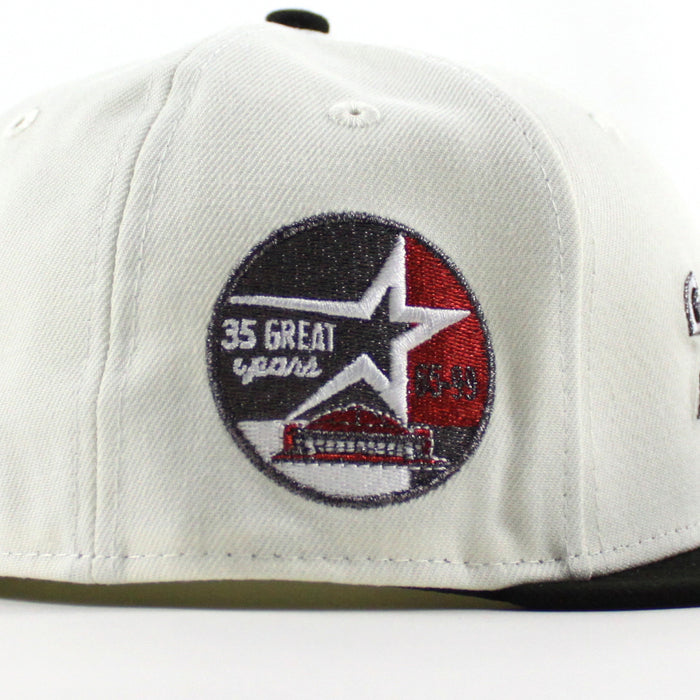 Houston Astros 35 Great Years New Era 59Fifty Fitted Hat (Chrome White Black Gray Under Brim)