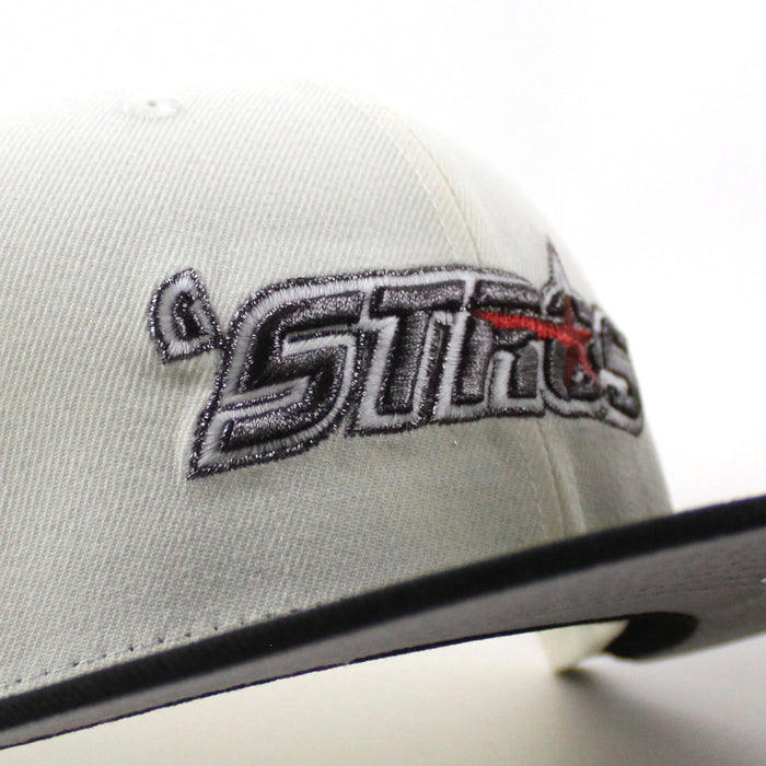 Houston Astros 35 Great Years New Era 59Fifty Fitted Hat (Chrome White Black Gray Under Brim)
