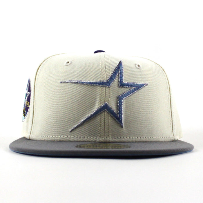 Houston Astros 35 Great Years New Era 59Fifty Fitted Hat (Chrome White Storm Gray Blue Under Brim)