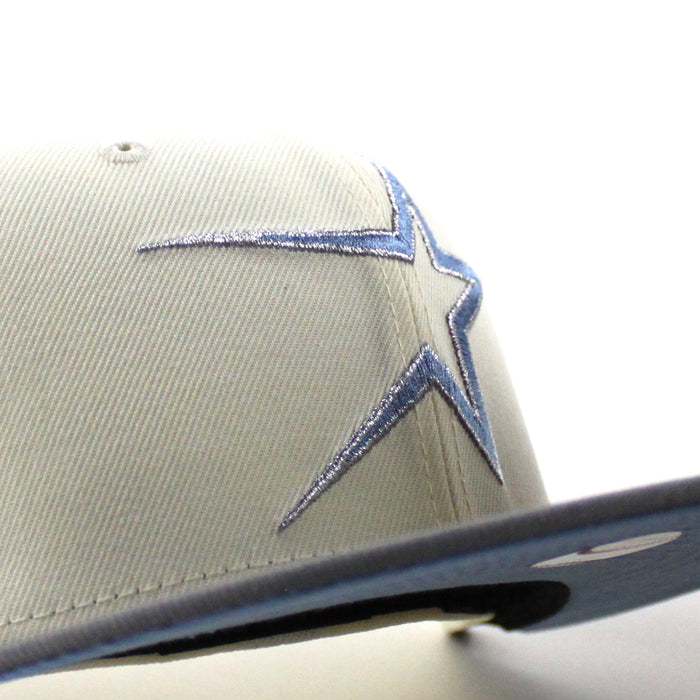 Houston Astros 35 Great Years New Era 59Fifty Fitted Hat (Chrome White Storm Gray Blue Under Brim)