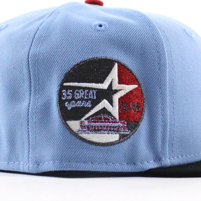 Houston Astros 35 Great Years New Era 59Fifty Fitted Hat (Sky Blue Black Gray Under Brim)