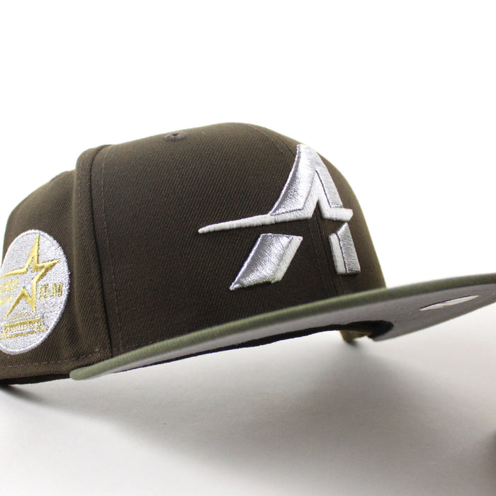 Houston Astros 35 Great Years New Era 59Fifty Fitted Hat (Walnut Olive Green Gray Under Brim)
