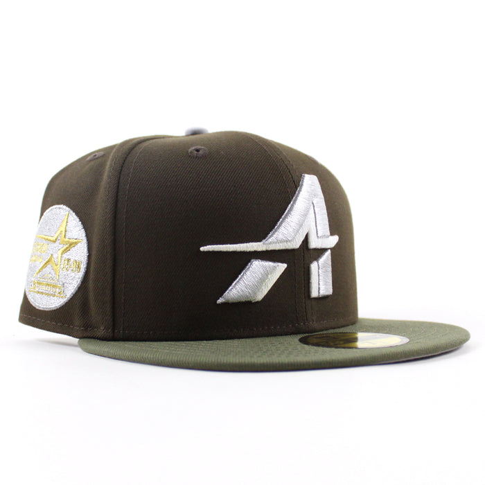 Houston Astros 35 Great Years New Era 59Fifty Fitted Hat (Walnut Olive Green Gray Under Brim)
