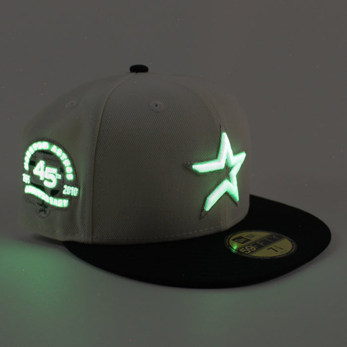 Houston Astros 45TH Anniversary New Era 59Fifty Fitted Hat (Chrome White Black Green Under Brim)