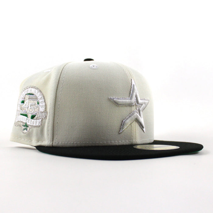 Houston Astros 45TH Anniversary New Era 59Fifty Fitted Hat (Chrome White Black Green Under Brim)