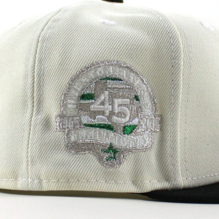 Houston Astros 45TH Anniversary New Era 59Fifty Fitted Hat (Chrome White Black Green Under Brim)