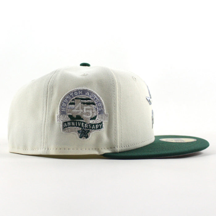 Houston Astros 45th Anniversary New Era 59Fifty Fitted Hat (Chrome White Emerald Green Gray Under Brim)