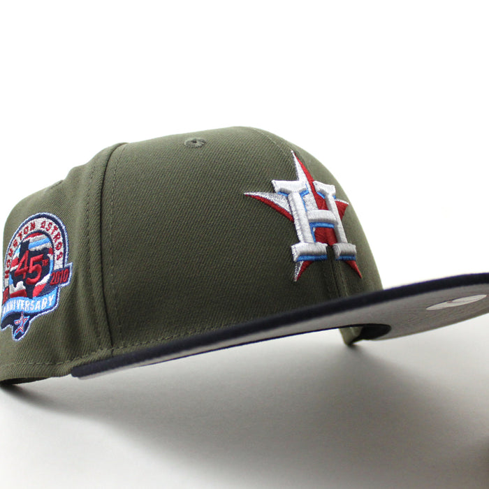Houston Astros 45th Anniversary New Era 59Fifty Fitted Hat (Olive Navy Gray Under Brim)