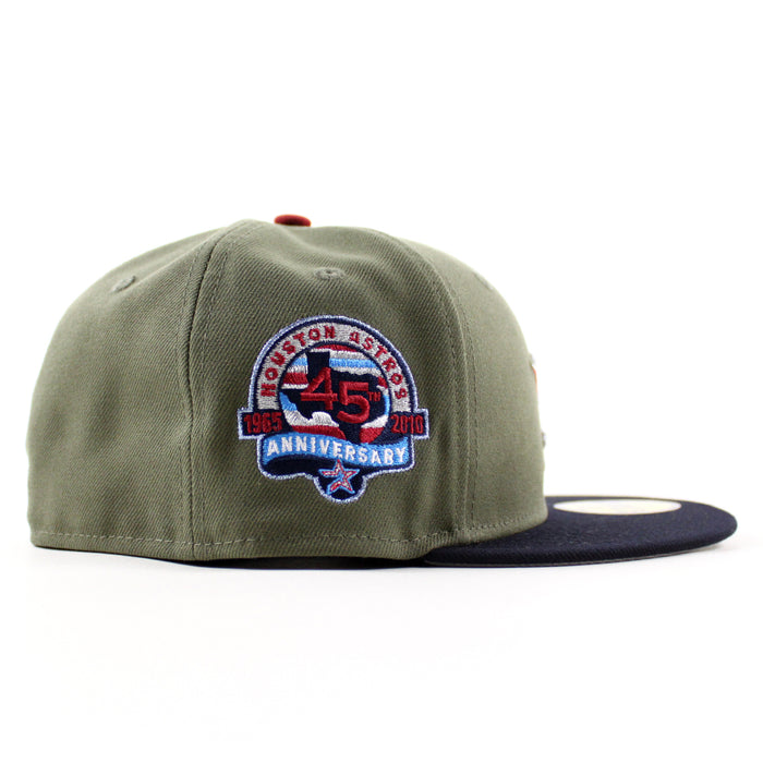 Houston Astros 45th Anniversary New Era 59Fifty Fitted Hat (Olive Navy Gray Under Brim)