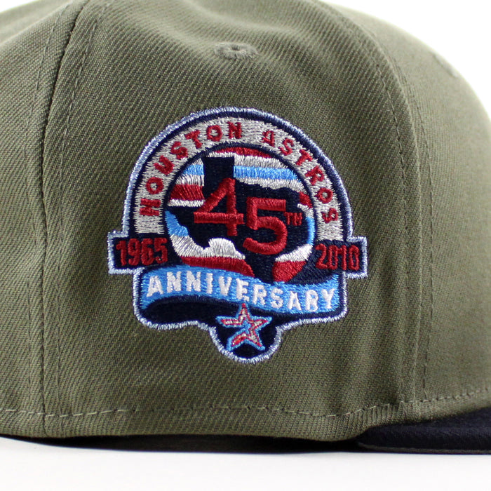 Houston Astros 45th Anniversary New Era 59Fifty Fitted Hat (Olive Navy Gray Under Brim)