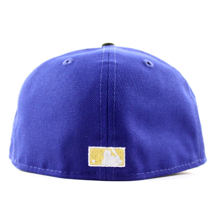 Houston Astros Inaugural Season Patch New Era 59Fifty Fitted Hat (Dark Royal Blue Black Pink Under Brim)