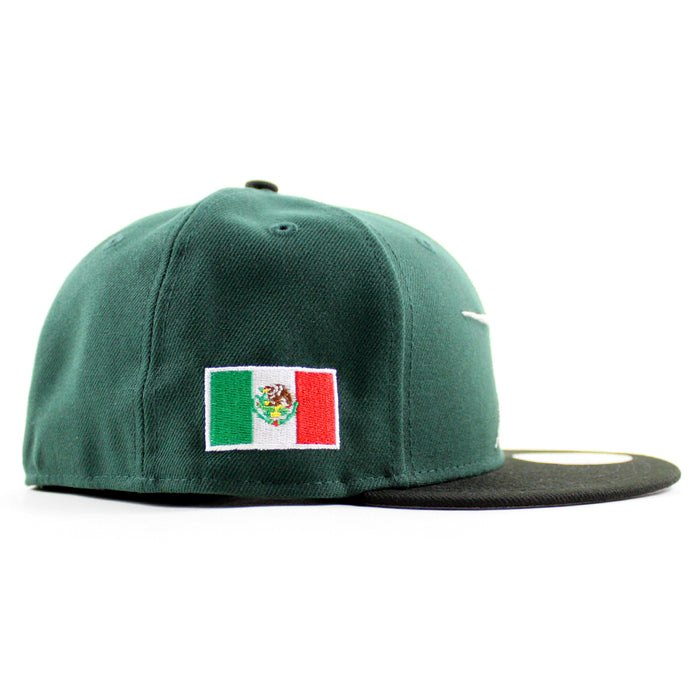 Houston Astros Mexico Flag Patch New Era 59Fifty Fitted Hat (Dark Green Black Gray Under Brim Under Brim)