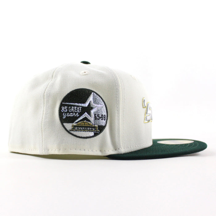 Houston ‘stros 35 Great Years Patch New Era 59Fifty Fitted Hat (Chrome White Dark Green Gray Under Brim)