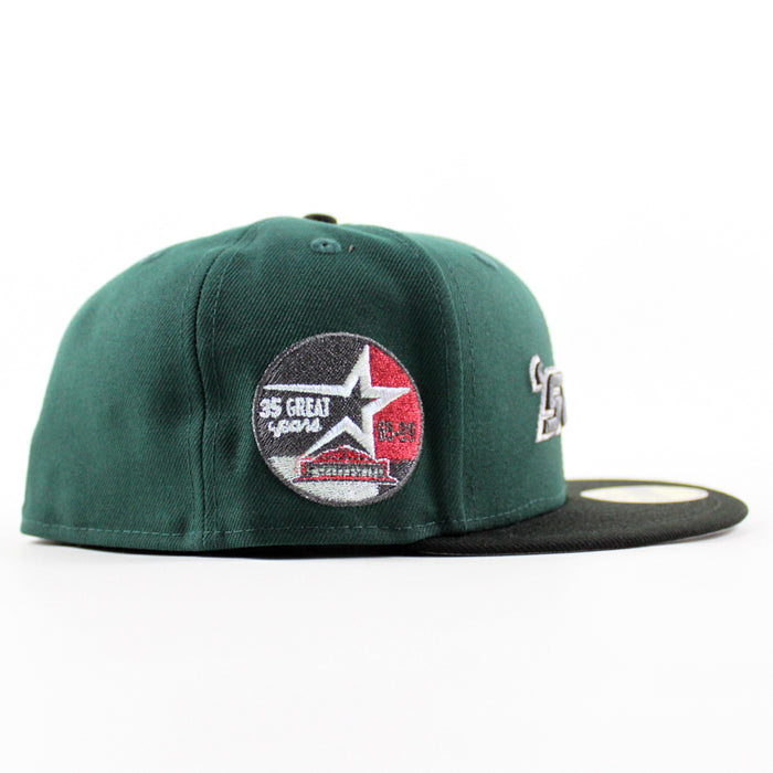 Houston ‘stros 35 Great Years Patch New Era 59Fifty Fitted Hat (Dark Green Black Gray Under Brim)