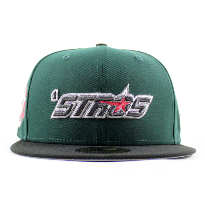 Houston ‘stros 35 Great Years Patch New Era 59Fifty Fitted Hat (Dark Green Black Gray Under Brim)
