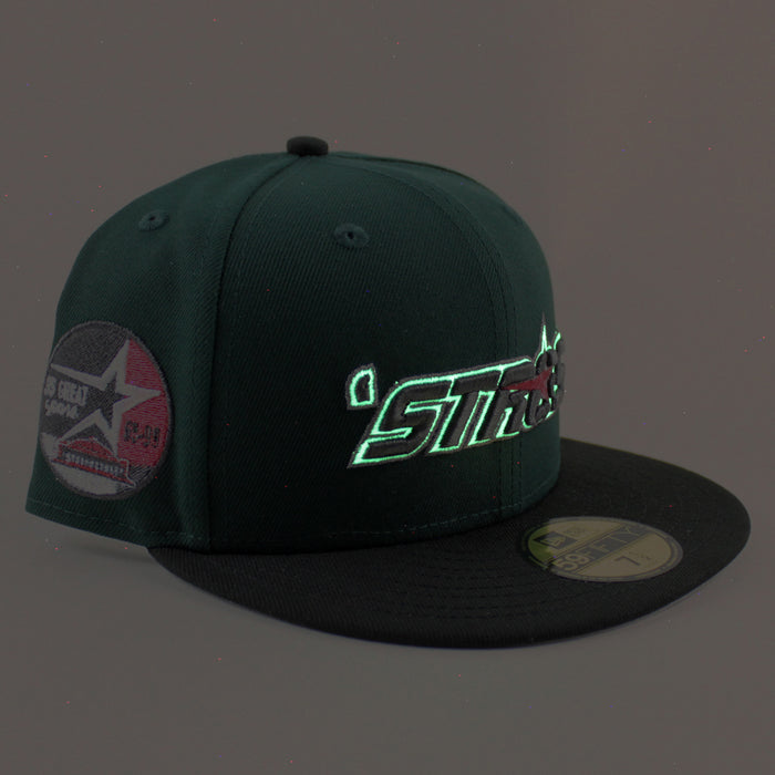 Houston ‘stros 35 Great Years Patch New Era 59Fifty Fitted Hat (Dark Green Black Gray Under Brim)