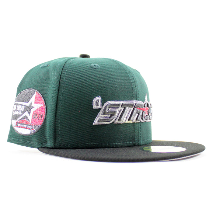 Houston ‘stros 35 Great Years Patch New Era 59Fifty Fitted Hat (Dark Green Black Gray Under Brim)