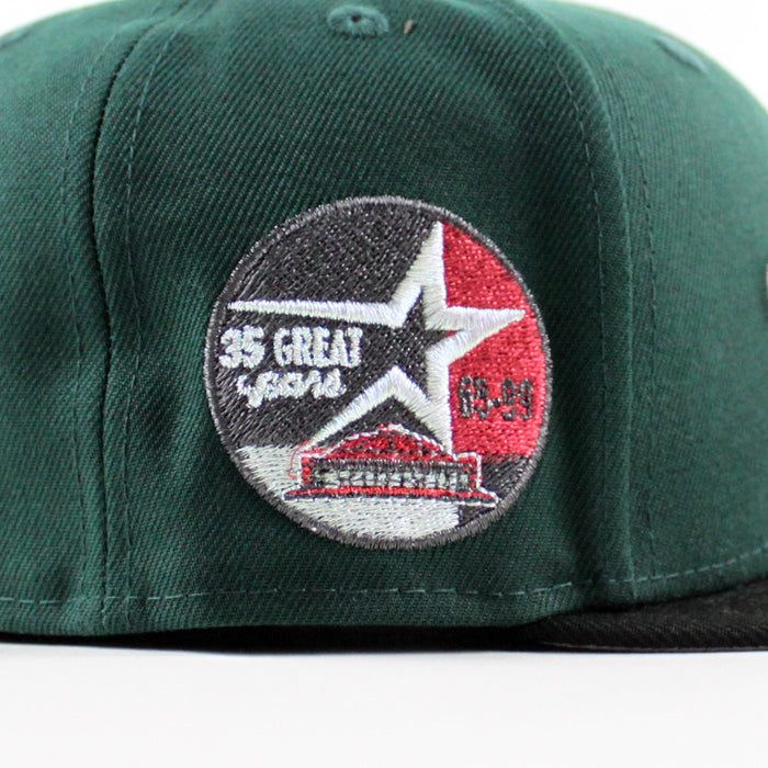 Houston ‘stros 35 Great Years Patch New Era 59Fifty Fitted Hat (Dark Green Black Gray Under Brim)