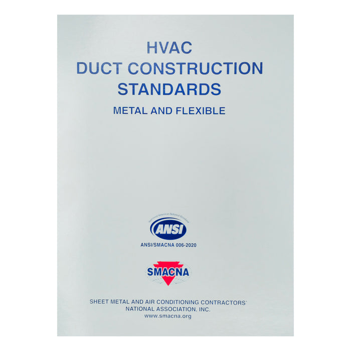 Cover of HVAC Duct Construction Standards 4th Edition showing ANSI and SMACNA logos on a plain light background