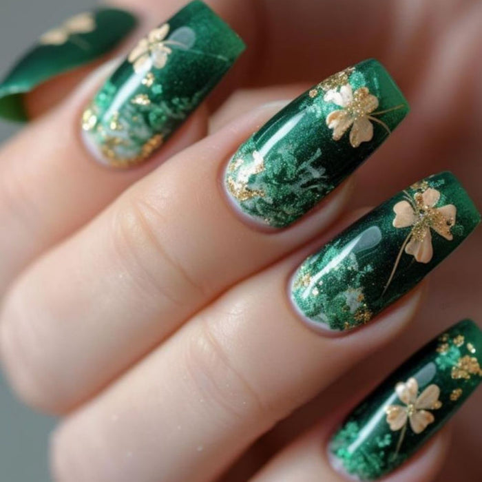 Ins wind green bottom yellow flower