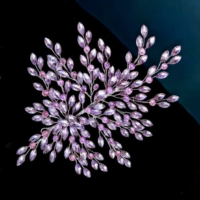 Lavender Crystal Bridal Hair Accessory - Wedding Headdress