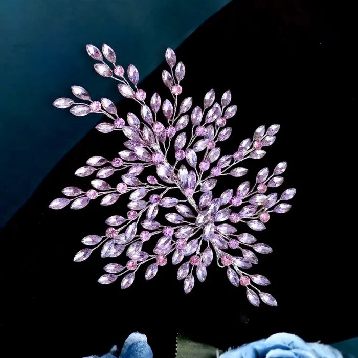 Lavender Crystal Bridal Hair Accessory - Wedding Headdress