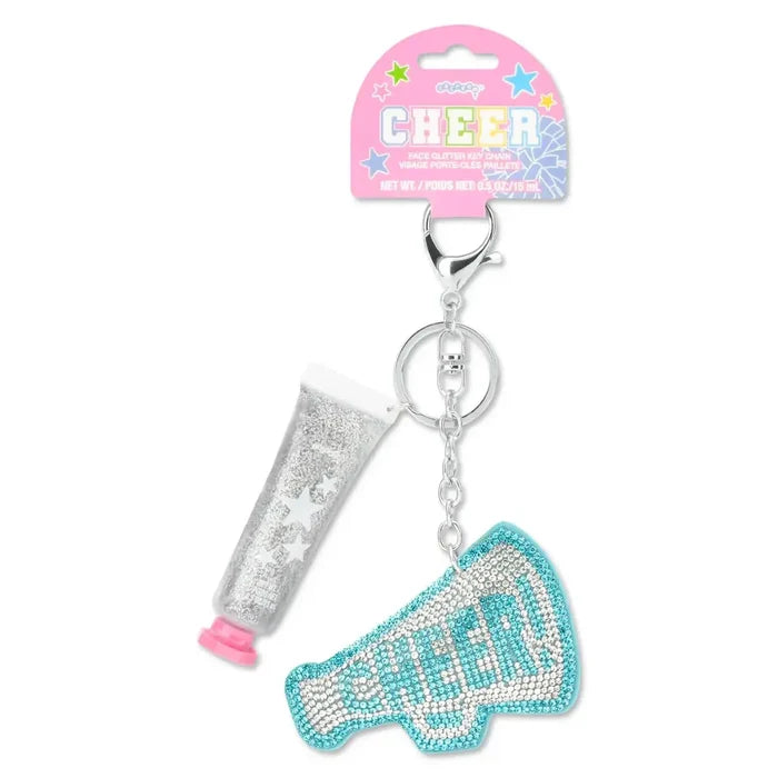 Iscream Cheer Face Glitter/Key Chain Set