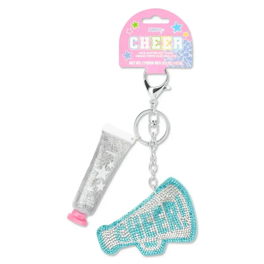 Iscream Cheer Face Glitter/Key Chain Set