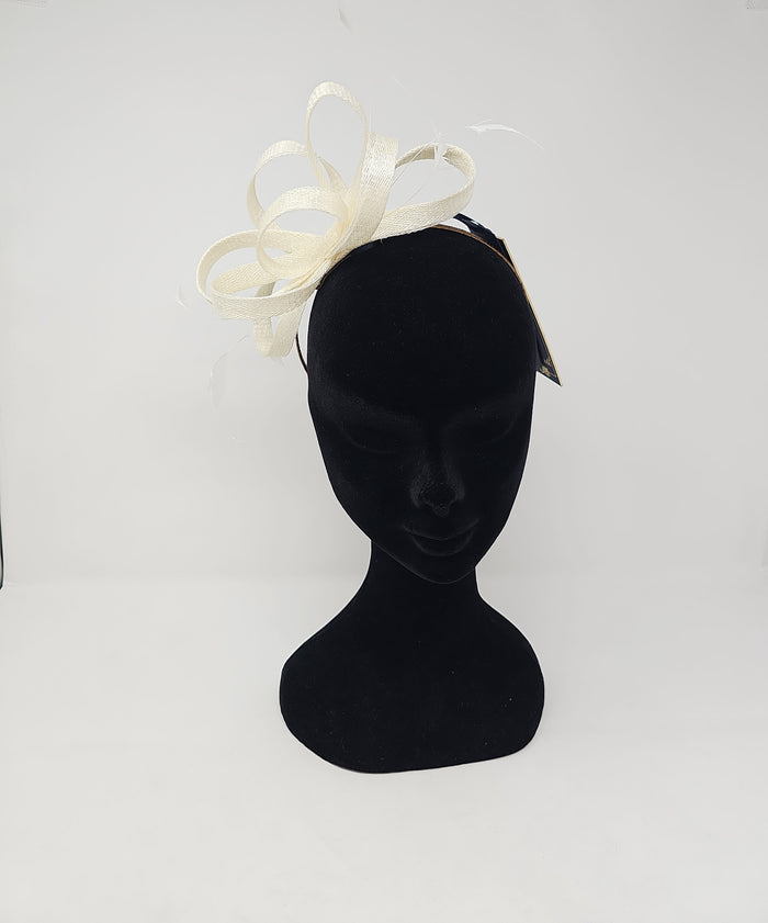 Ivory Looped Feather Hairband Fascinator