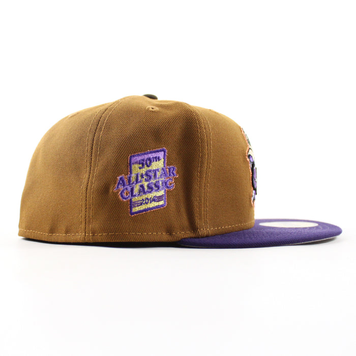 Jamestown Jammers All Star Classic New Era 59Fifty Fitted Hat (Toasted Peanuts Purple Gray Under Brim)