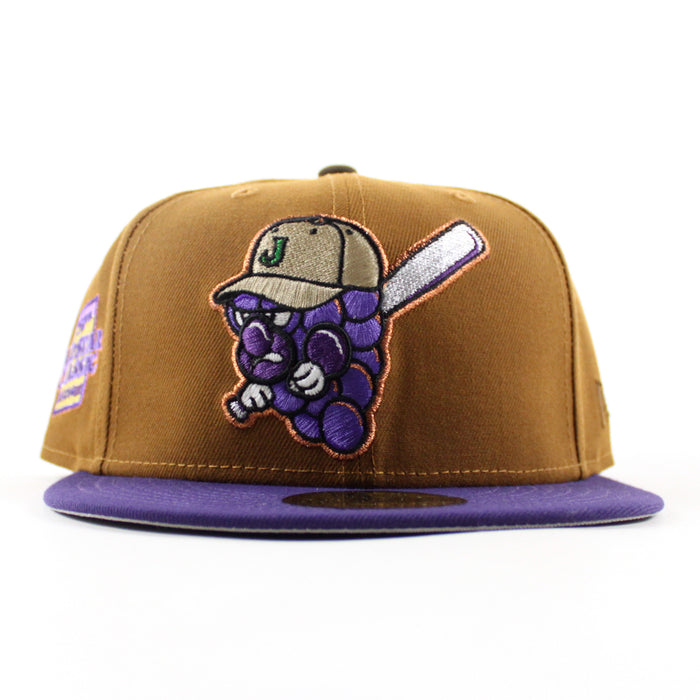 Jamestown Jammers All Star Classic New Era 59Fifty Fitted Hat (Toasted Peanuts Purple Gray Under Brim)