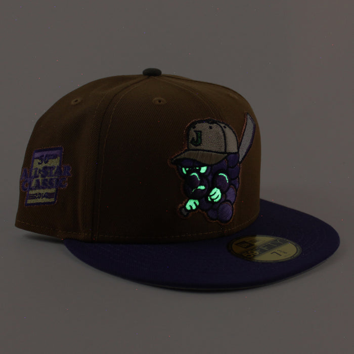 Jamestown Jammers All Star Classic New Era 59Fifty Fitted Hat (Toasted Peanuts Purple Gray Under Brim)