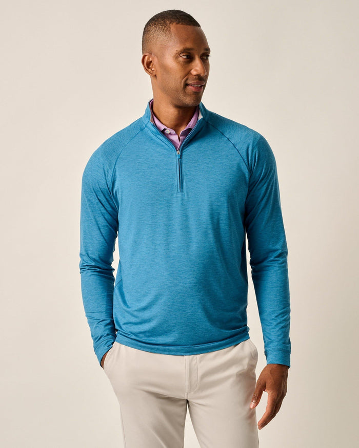 Johnnie-O Men's Freeborne PREP-FORMANCE 1/4 Zip Pullover Apparel Johnnie-O Barrels Blue Small
