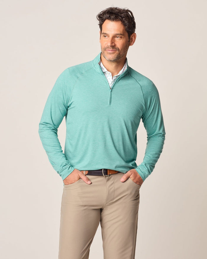 Johnnie-O Men's Freeborne PREP-FORMANCE 1/4 Zip Pullover Apparel Johnnie-O Green Grass Small