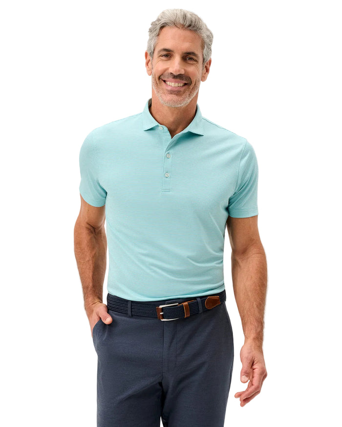 Johnnie-O Men's Lyndonn Stripe Performance Jersey Polo Apparel Johnnie-O Tropical Celeste Small