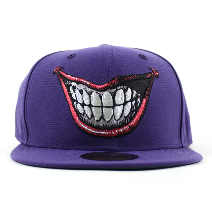 JOKER SMILE ‎DC Comics New Era 59Fifty Fitted Hat (Purple Orchid Green Under Brim)
