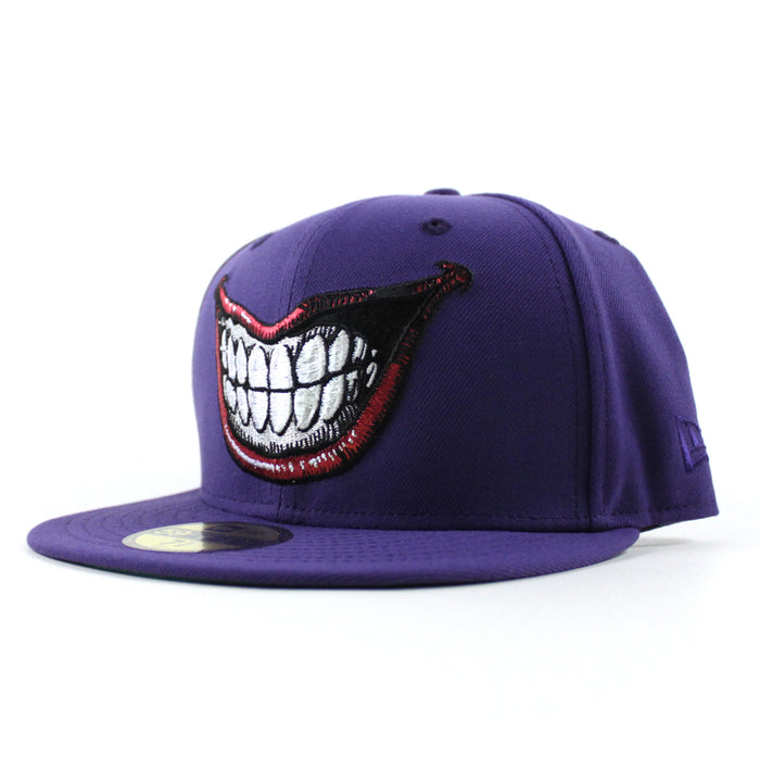 JOKER SMILE ‎DC Comics New Era 59Fifty Fitted Hat (Purple Orchid Green Under Brim)