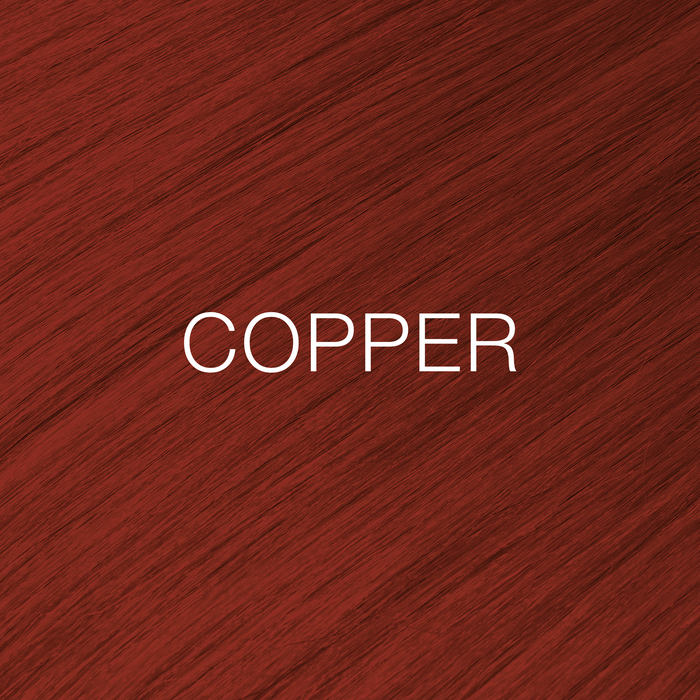 GK Hair Juvexin Cream Color Mixtones Copper hair color swatch, deep brick-red hair texture labeled in white