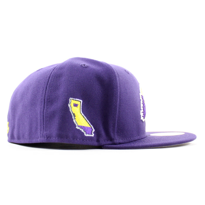KATAKANA Los Angeles Lakers Hyperfly New Era 59Fifty Fitted Hat (Purple Gray Under Brim)