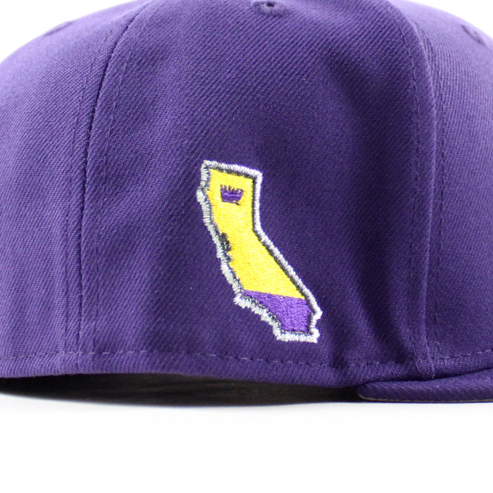 KATAKANA Los Angeles Lakers Hyperfly New Era 59Fifty Fitted Hat (Purple Gray Under Brim)