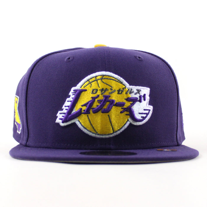KATAKANA Los Angeles Lakers Hyperfly New Era 59Fifty Fitted Hat (Purple Gray Under Brim)