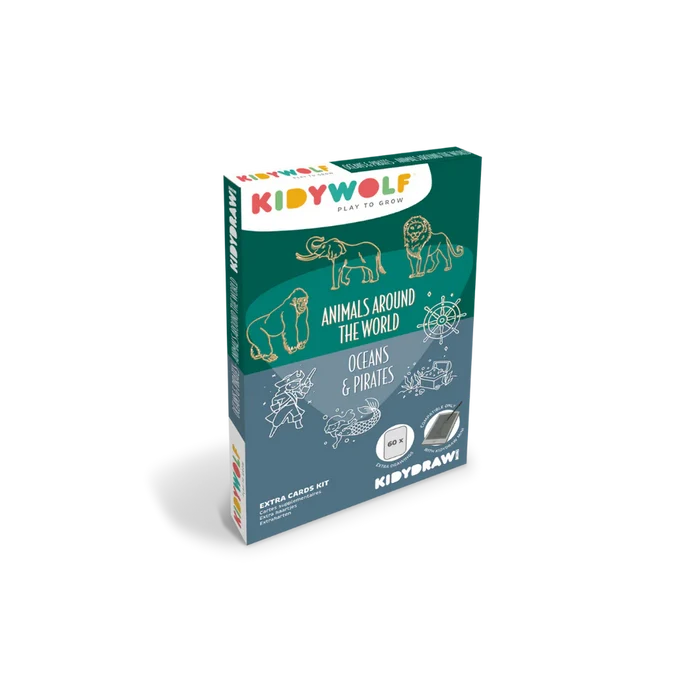 Kidywolf - KidyDraw - Refill Cards - Animals Around The World & Oceans & Pirates
