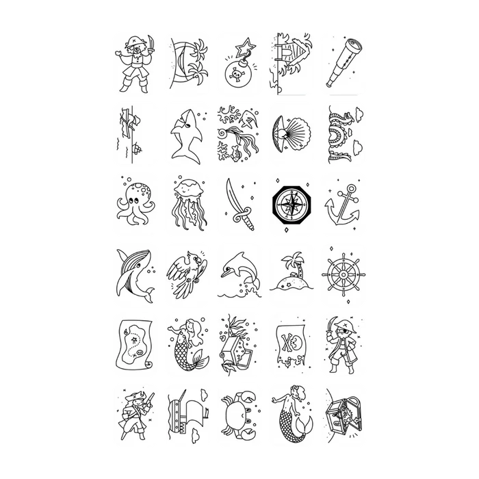 Kidywolf - KidyDraw - Refill Cards - Animals Around The World & Oceans & Pirates - Content 1