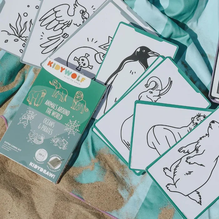 Kidywolf - KidyDraw - Refill Cards - Animals Around The World & Oceans & Pirates - Lifestyle Cut 2