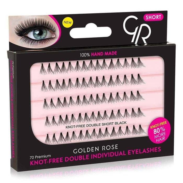 Knot-Free Double Individual Eyelashes - Golden Rose Cosmetics Pakistan.