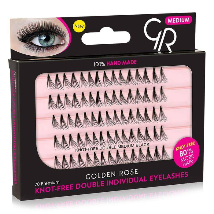 Knot-Free Double Individual Eyelashes - Golden Rose Cosmetics Pakistan.