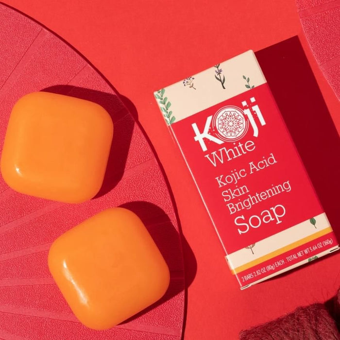 Koji White Kojic Acid Skin Brightening Soap (80g x 2 Bars) صابون كوجي وايت لتفتيح البشرة بحمض الكوجيك - Princess Cosmetics Qatar